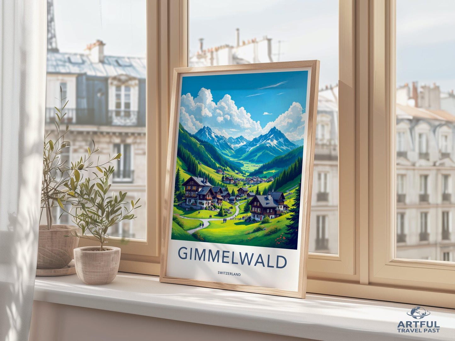 Gimmelwald Poster | Switzerland Wall Art | Europe Decor