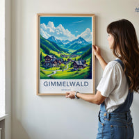 Gimmelwald Poster | Switzerland Wall Art | Europe Decor