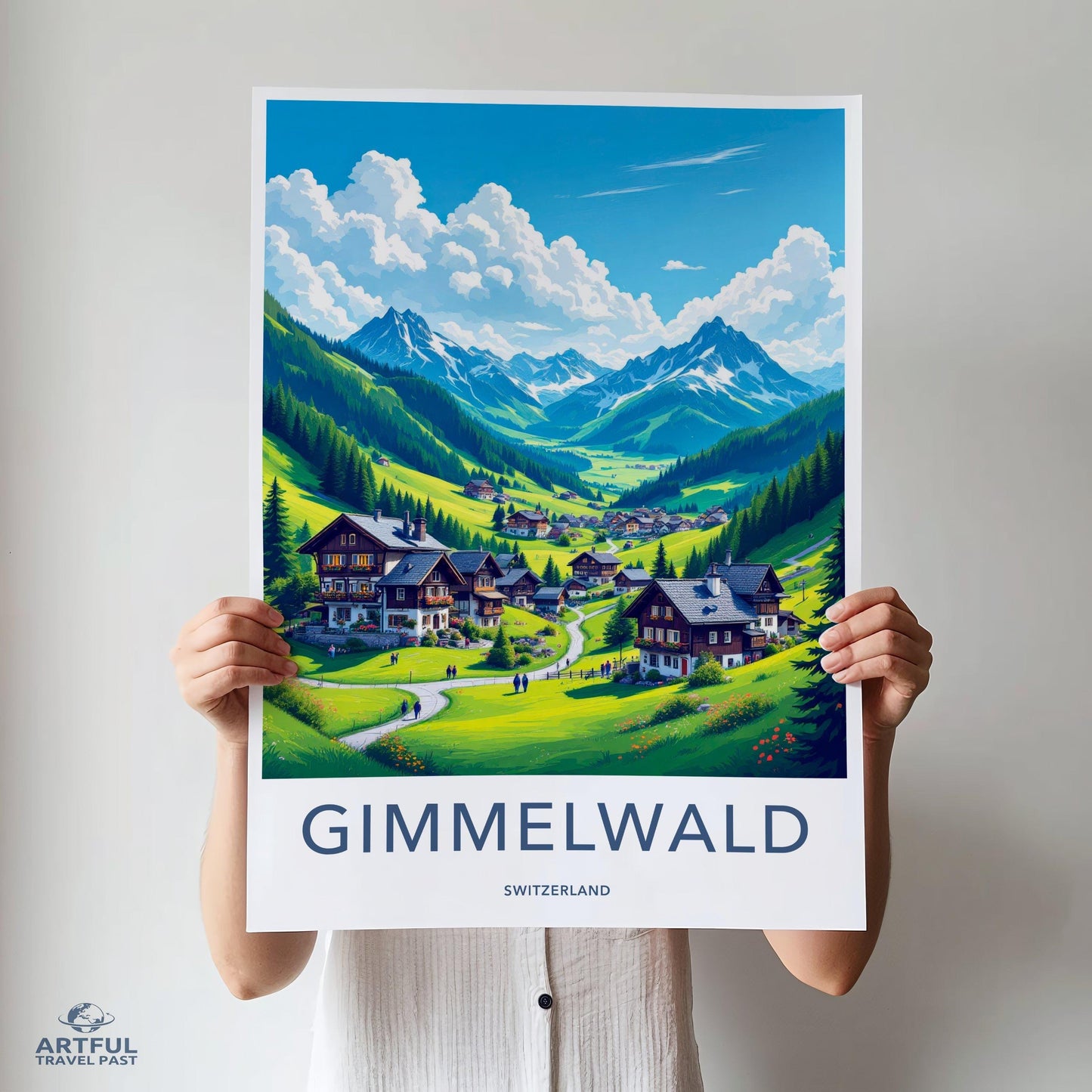 Gimmelwald Poster | Switzerland Wall Art | Europe Decor