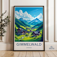 Gimmelwald Poster | Switzerland Wall Art | Europe Decor