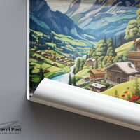 Gimmelwald Poster | Switzerland Wall Art | Europe Decor