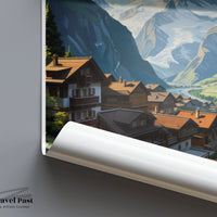 Gimmelwald Poster | Switzerland Wall Art | Europe Decor