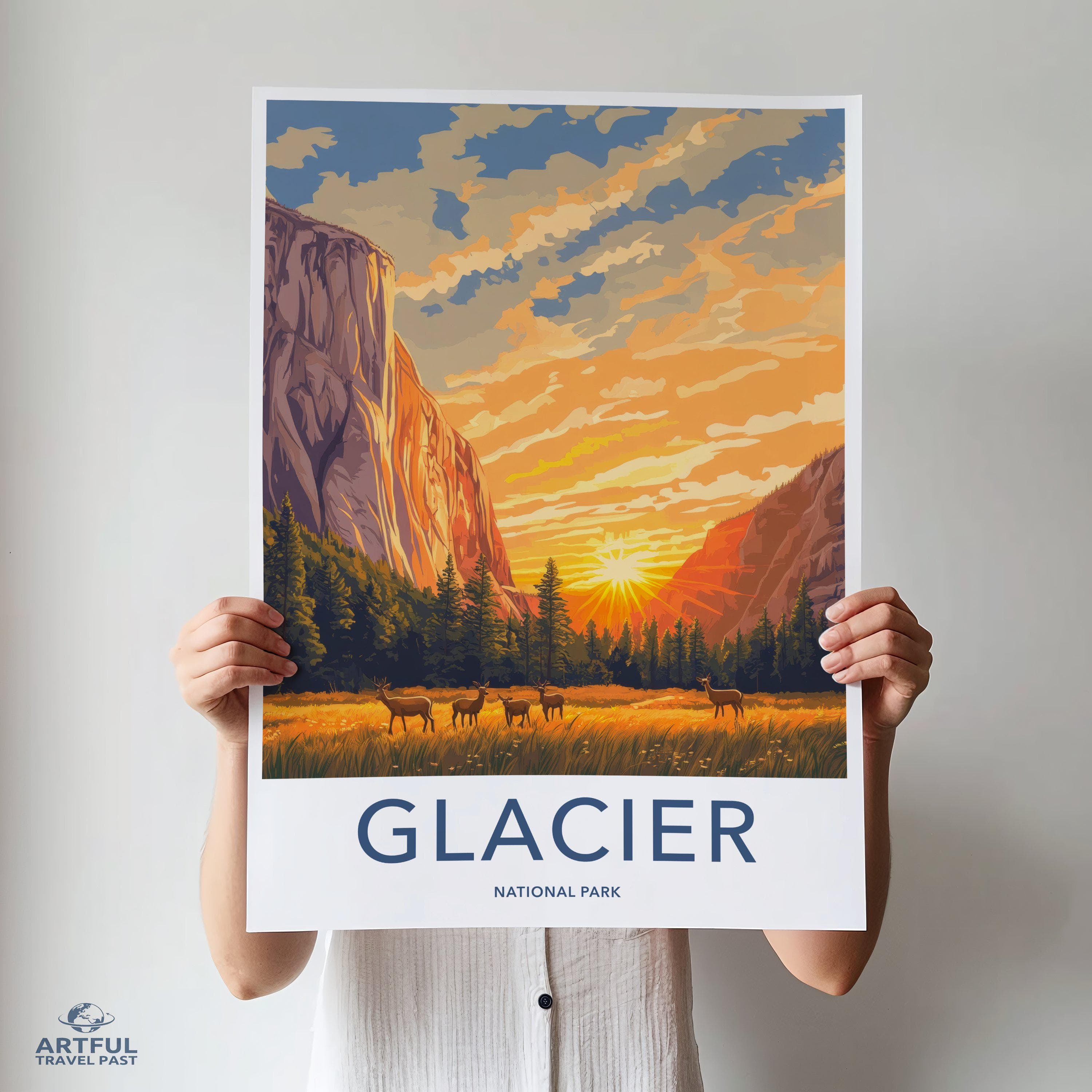 Glacier National Park Poster | Montana Wall Art