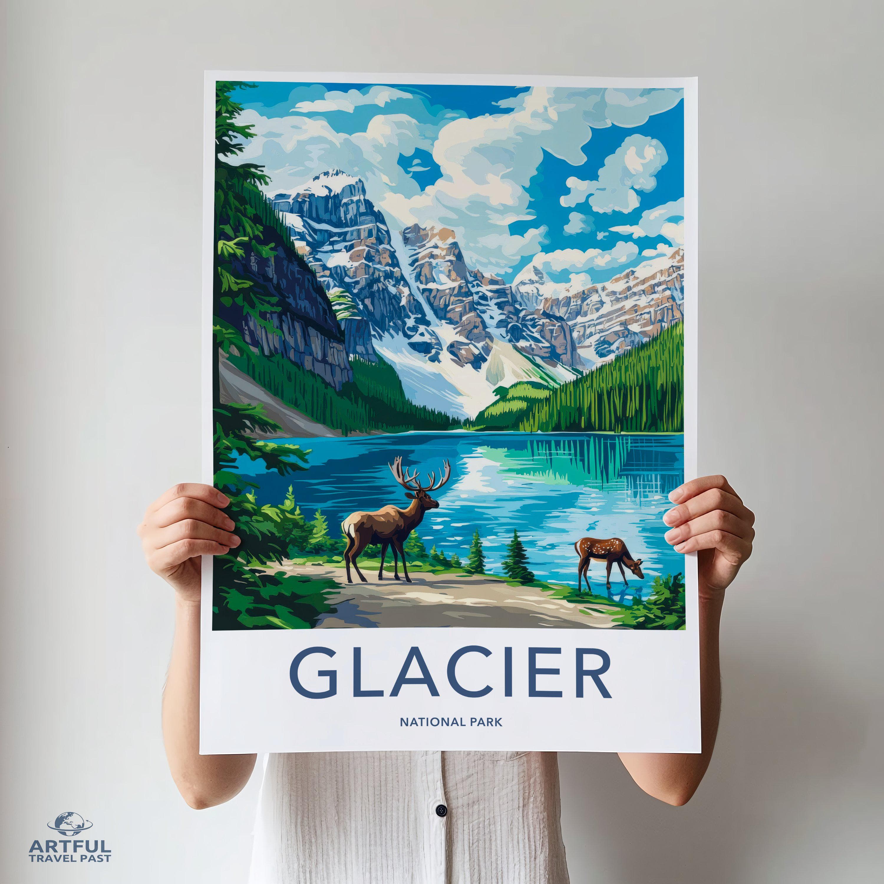 Glacier National Park Poster | Montana Wall Art