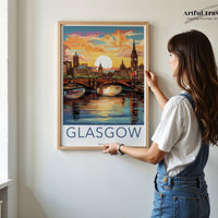 Glasgow Poster | Scotland Wall Art | UK Decor