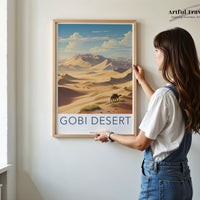 Gobi Desert Poster | Mongolia Wall Art | Asia Decor