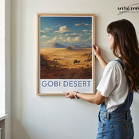 Gobi Desert Poster | Mongolia Wall Art | Asia Decor