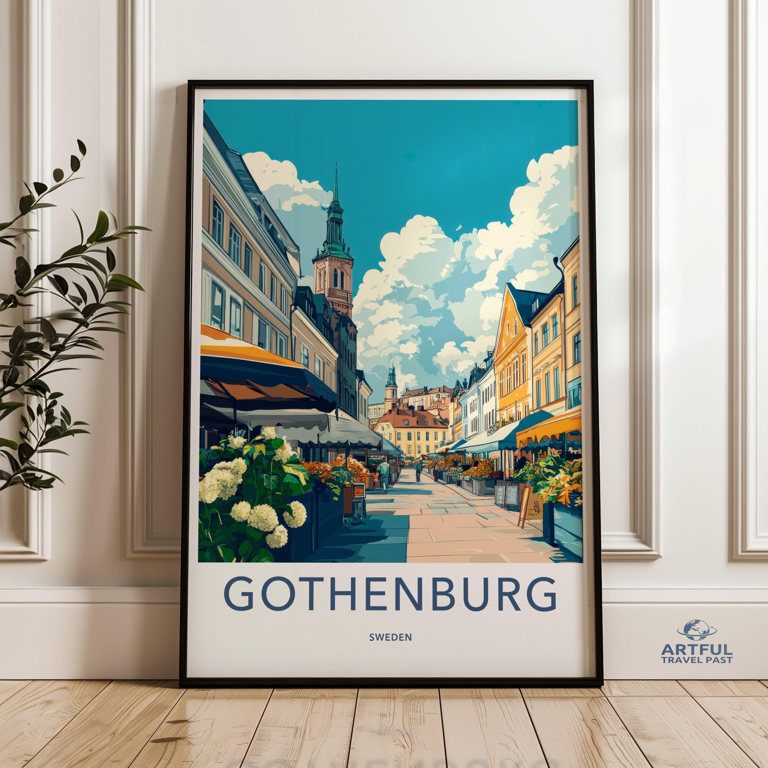 Gothenburg Poster | Sweden Wall Art | Scandinavia Decor