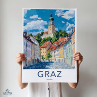 Graz Poster | Austria Wall Art | Europe Decor