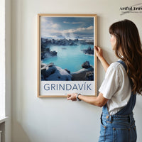 Grindavik Poster | Reykjanes Wall Art | Iceland Artwork