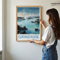 Grindavik Poster | Reykjanes Wall Art | Iceland Artwork