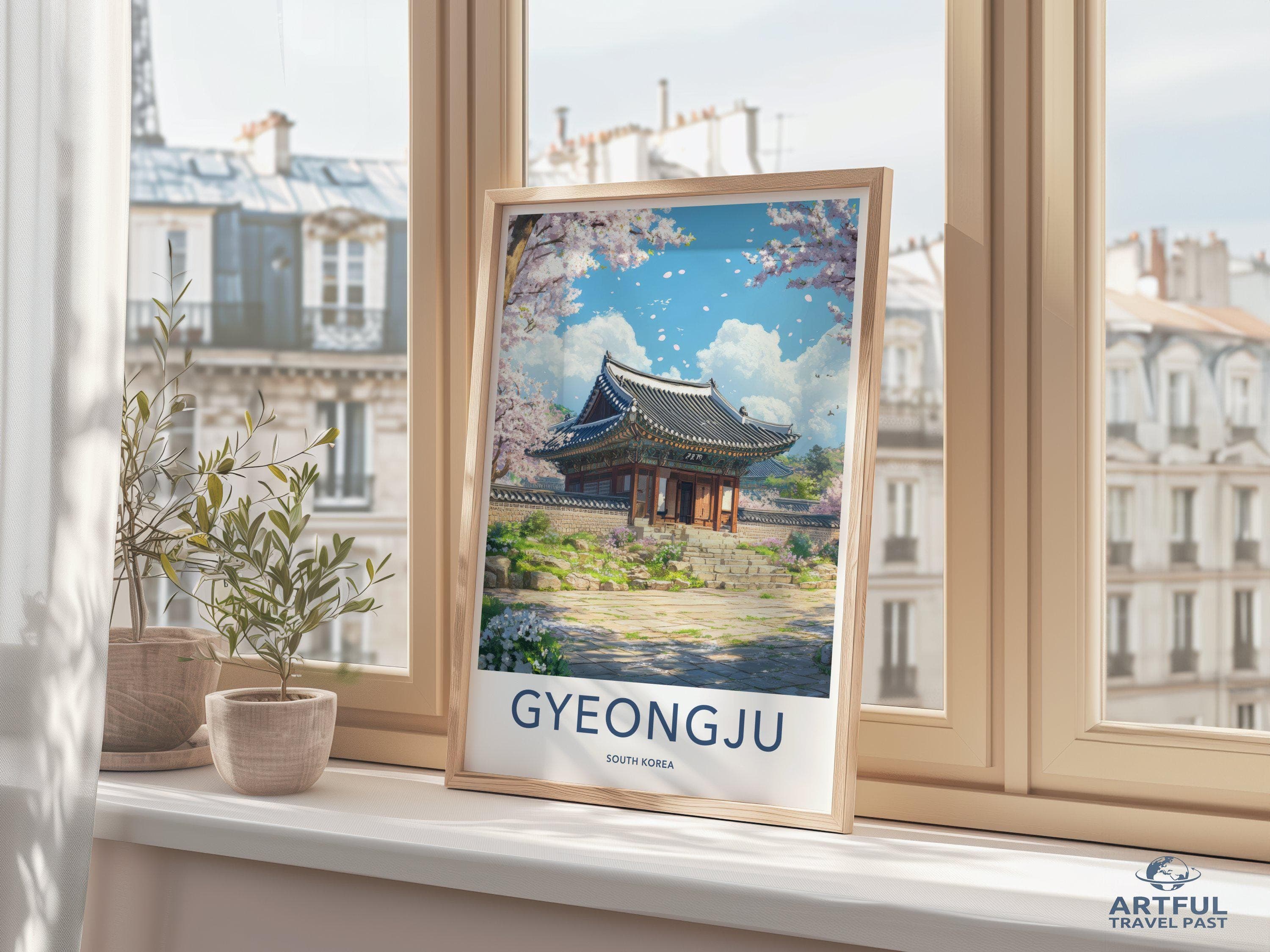 Gyeongju Temple Poster | South Korea Wall Art | Asia Decor