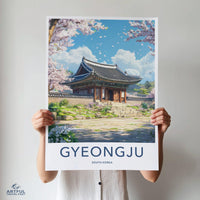 Gyeongju Temple Poster | South Korea Wall Art | Asia Decor