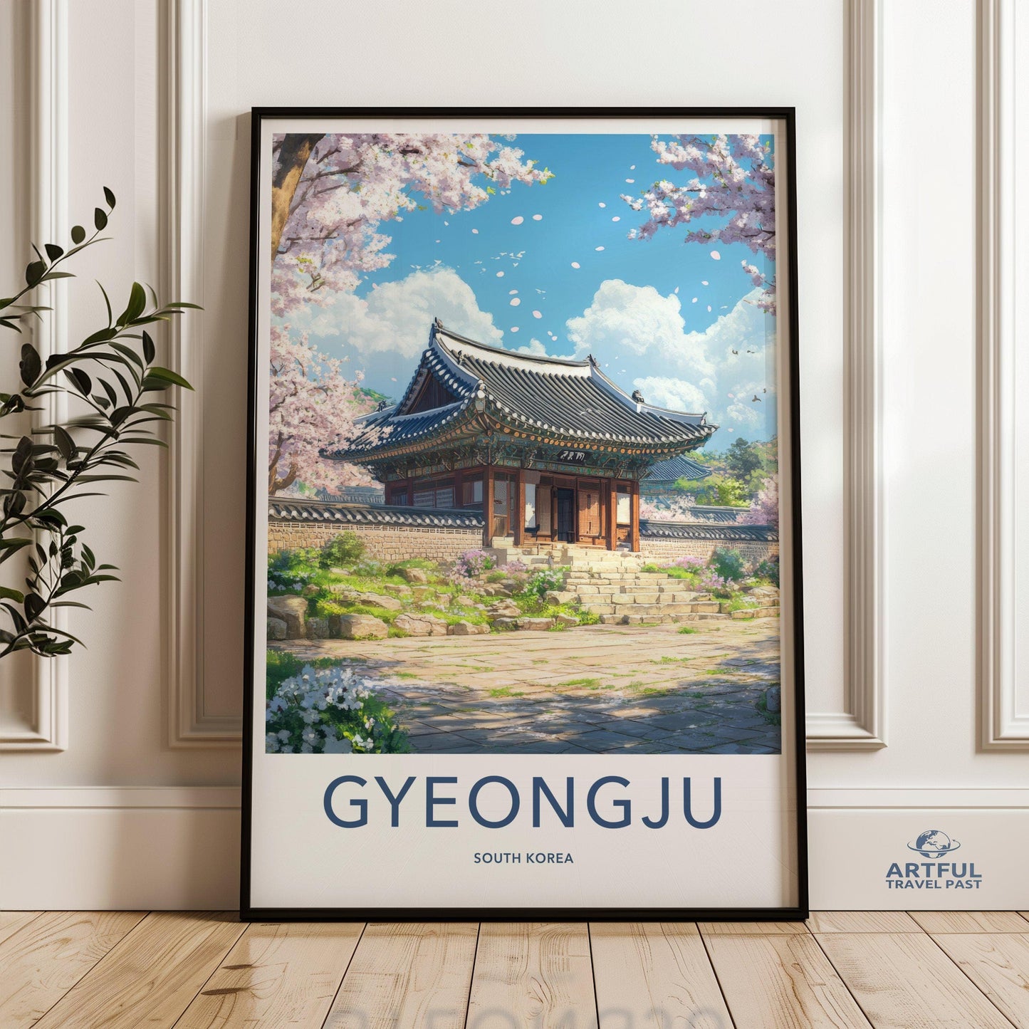 Gyeongju Temple Poster | South Korea Wall Art | Asia Decor