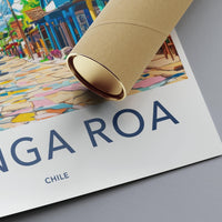 Hanga Roa Poster | Chile Wall Art | South America Decor