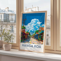 Hanga Roa Poster | Chile Wall Art | South America Decor