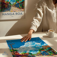 Hanga Roa Poster | Chile Wall Art | South America Decor