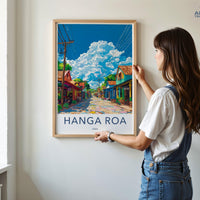 Hanga Roa Poster | Chile Wall Art | South America Decor