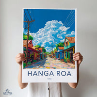 Hanga Roa Poster | Chile Wall Art | South America Decor