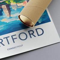 Hartford Poster | Connecticut Wall Art | America Decor