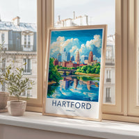 Hartford Poster | Connecticut Wall Art | America Decor