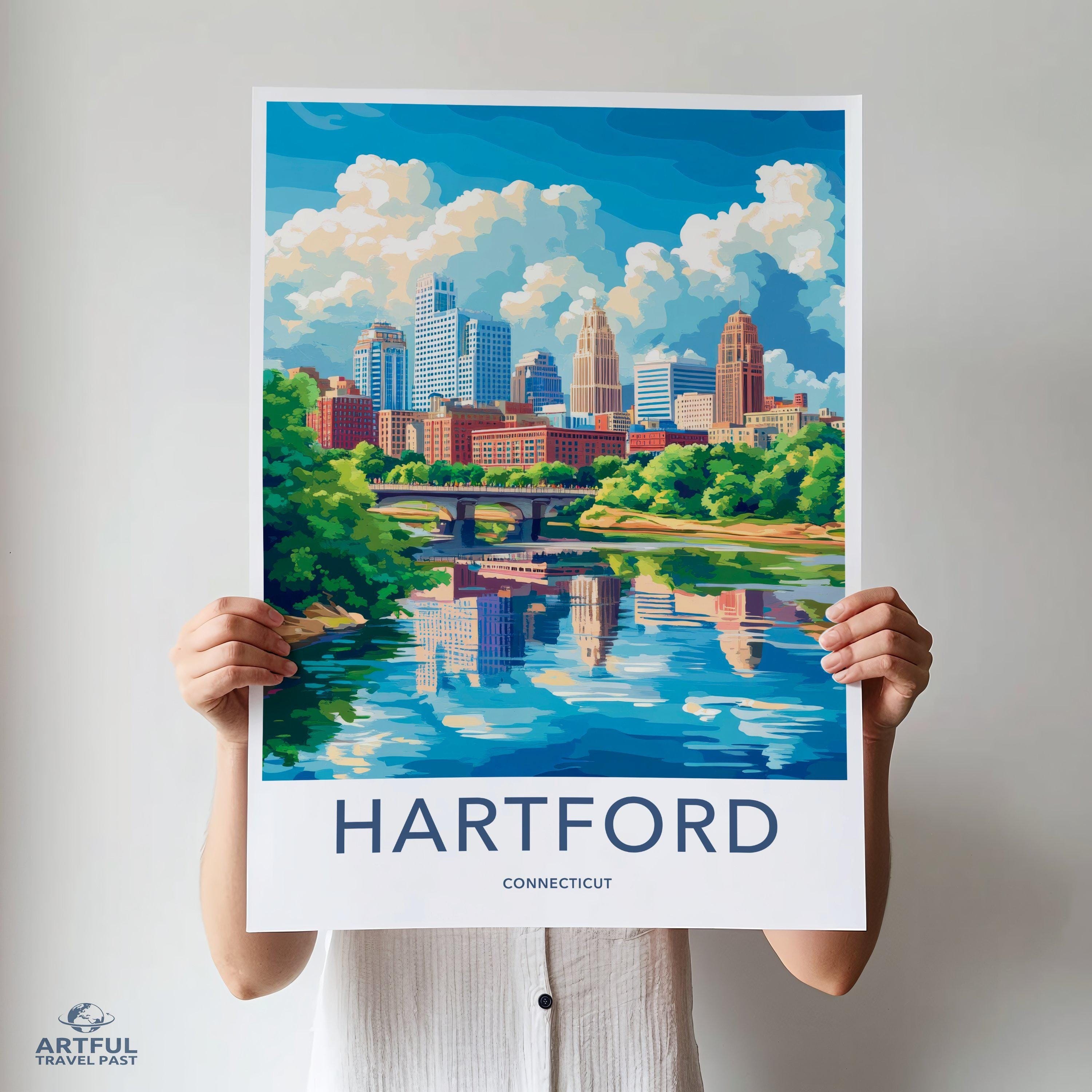 Hartford Poster | Connecticut Wall Art | America Decor