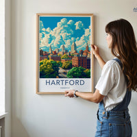 Hartford Poster | Connecticut Wall Art | America Decor