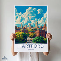 Hartford Poster | Connecticut Wall Art | America Decor