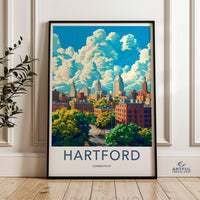 Hartford Poster | Connecticut Wall Art | America Decor