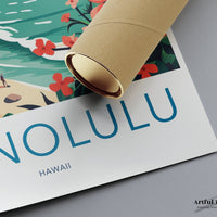 Honolulu Poster | Hawaii Wall Art | America Decor