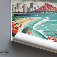 Honolulu Poster | Hawaii Wall Art | America Decor