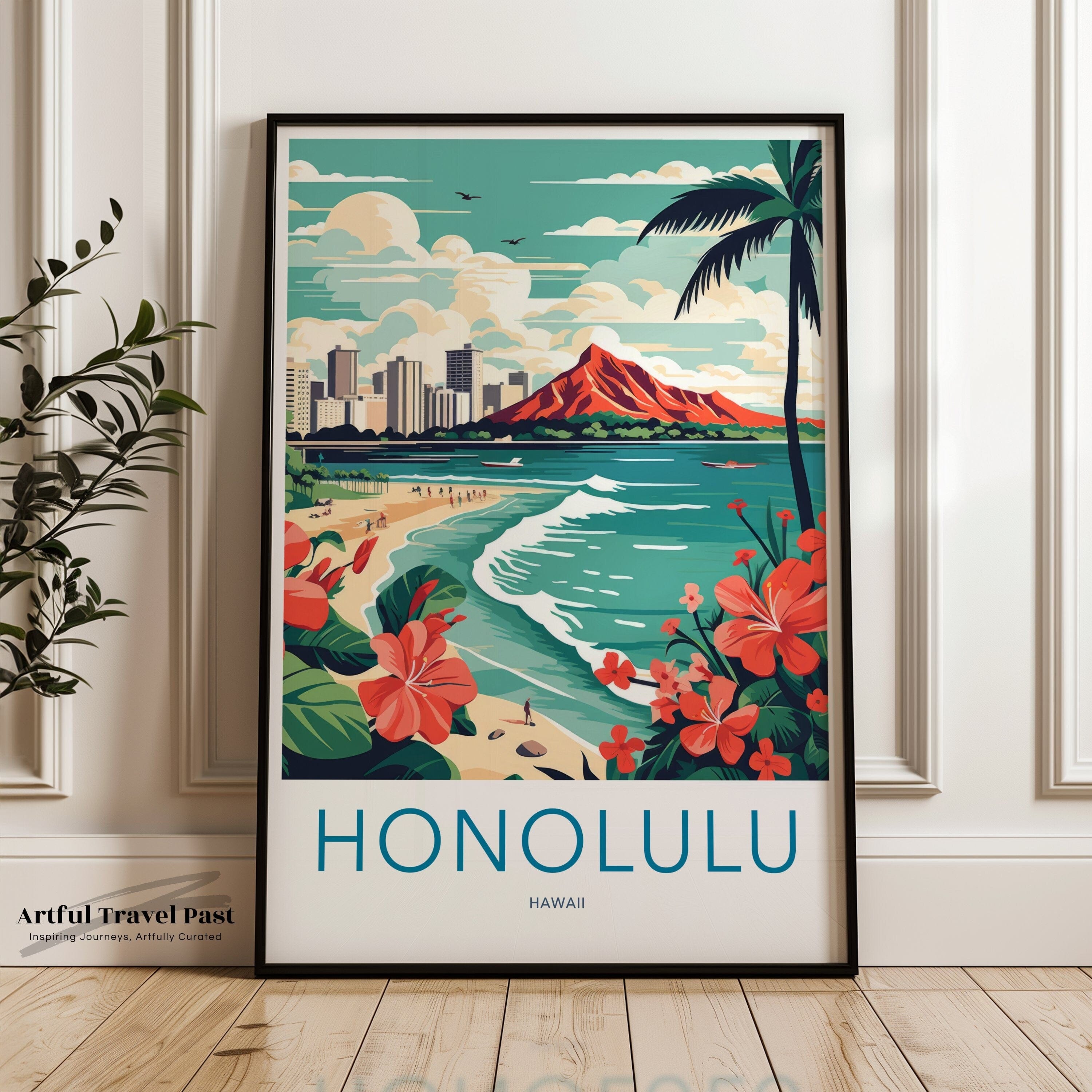 Honolulu Poster | Hawaii Wall Art | America Decor