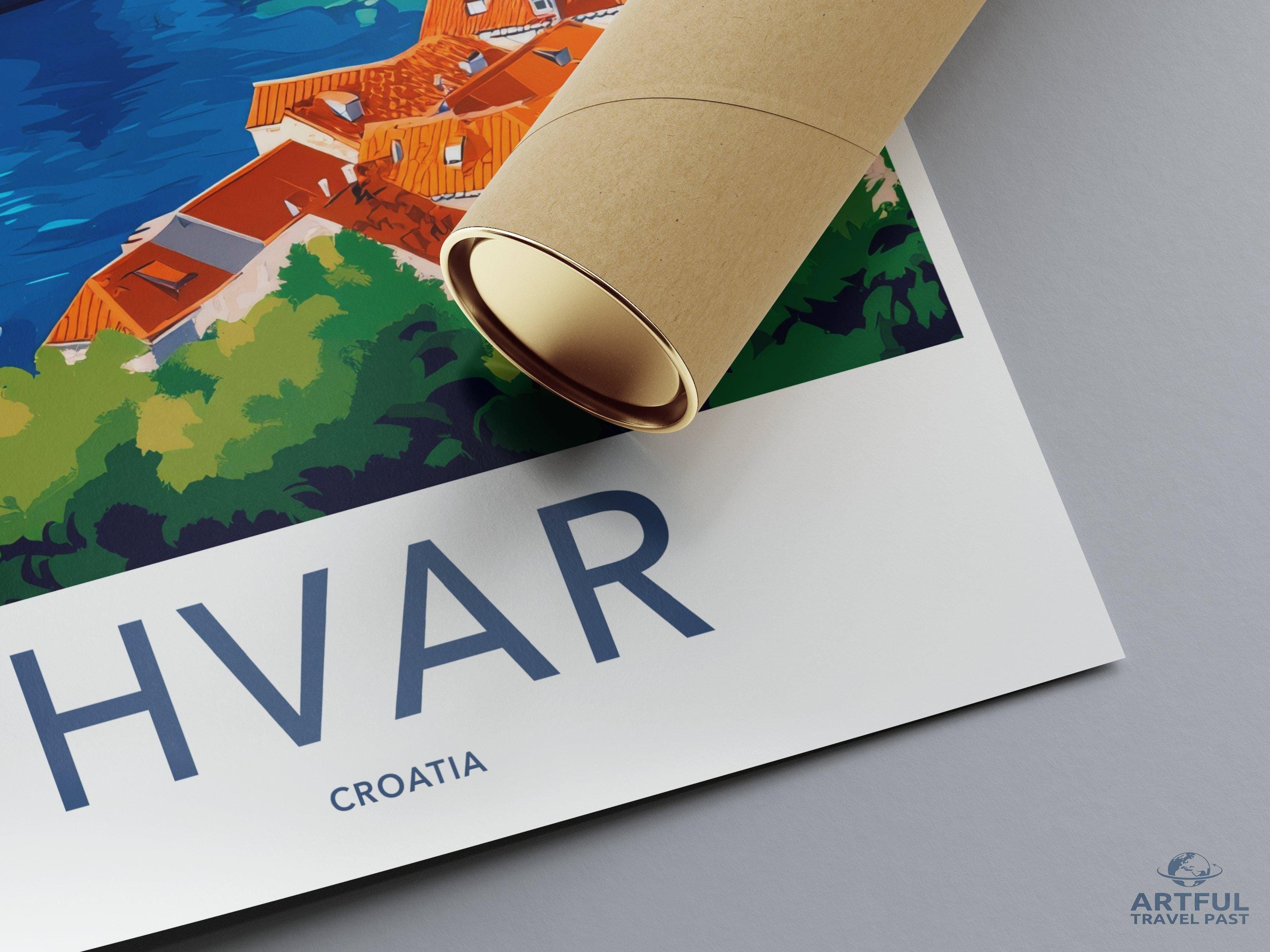 Hvar Poster | Croatia Wall Art | Mediterranean Decor