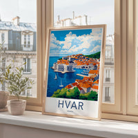Hvar Poster | Croatia Wall Art | Mediterranean Decor