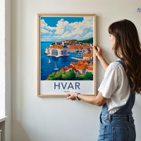 Hvar Poster | Croatia Wall Art | Mediterranean Decor