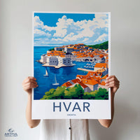 Hvar Poster | Croatia Wall Art | Mediterranean Decor