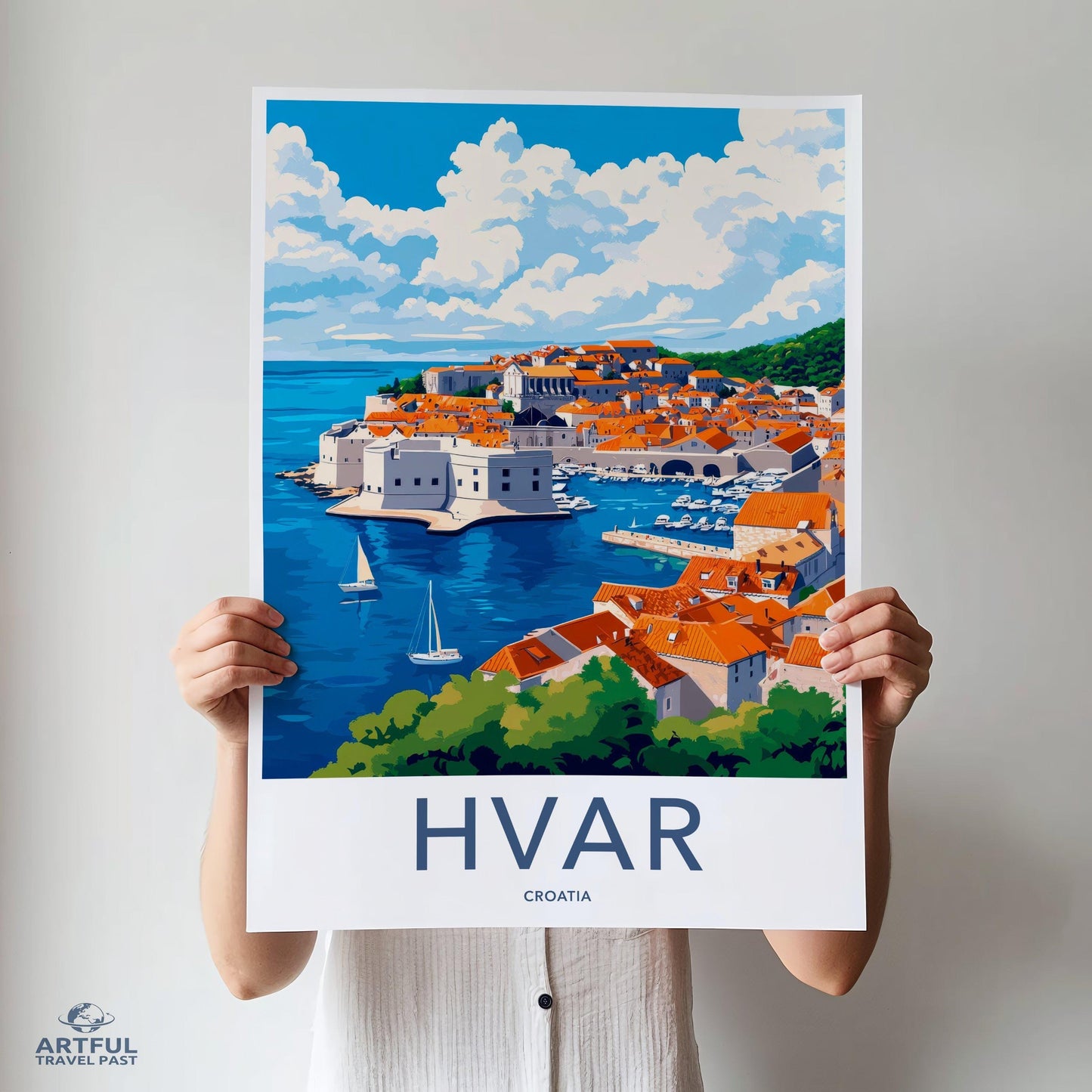 Hvar Poster | Croatia Wall Art | Mediterranean Decor