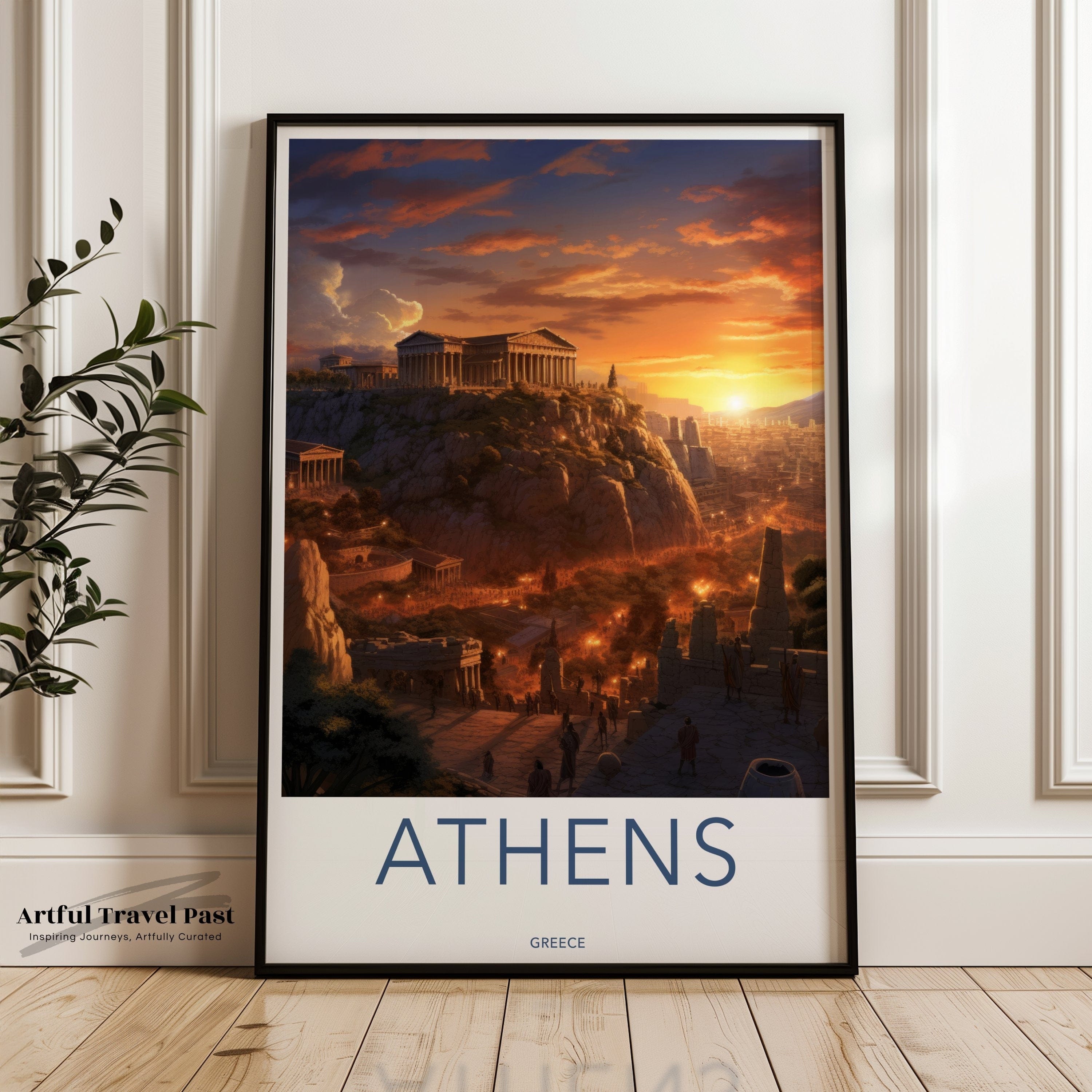 Wall Art Athens Poster | Scenic Acropolis Sunset | Greece Wall Art