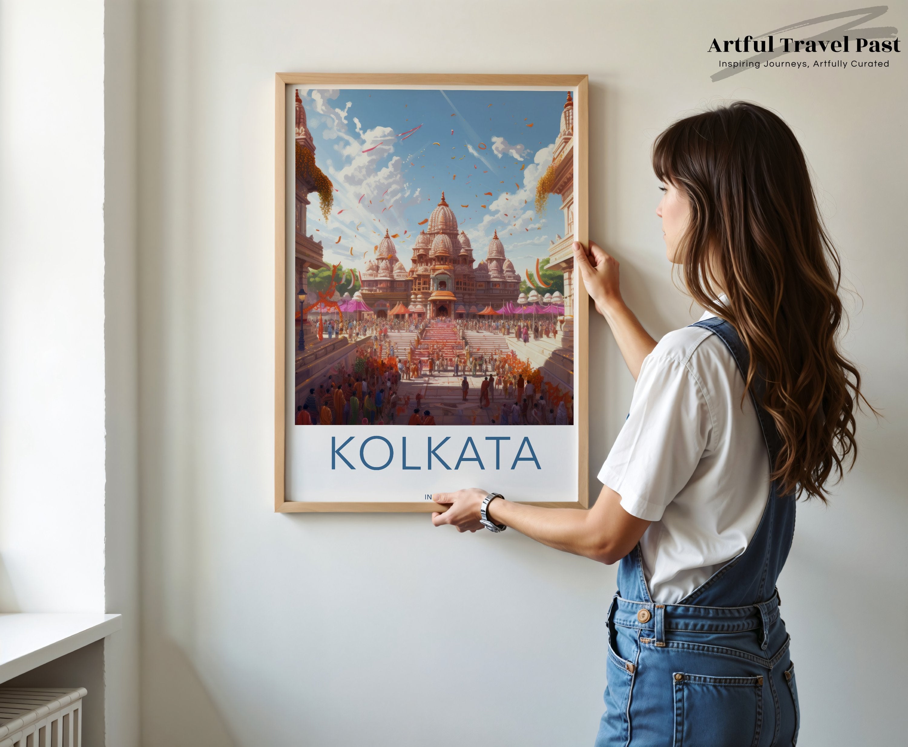 Kolkata India Wall Art, Historical Architecture Poster, Cultural Landmarks Print, Vibrant Cityscape Wall Decor, Art Print