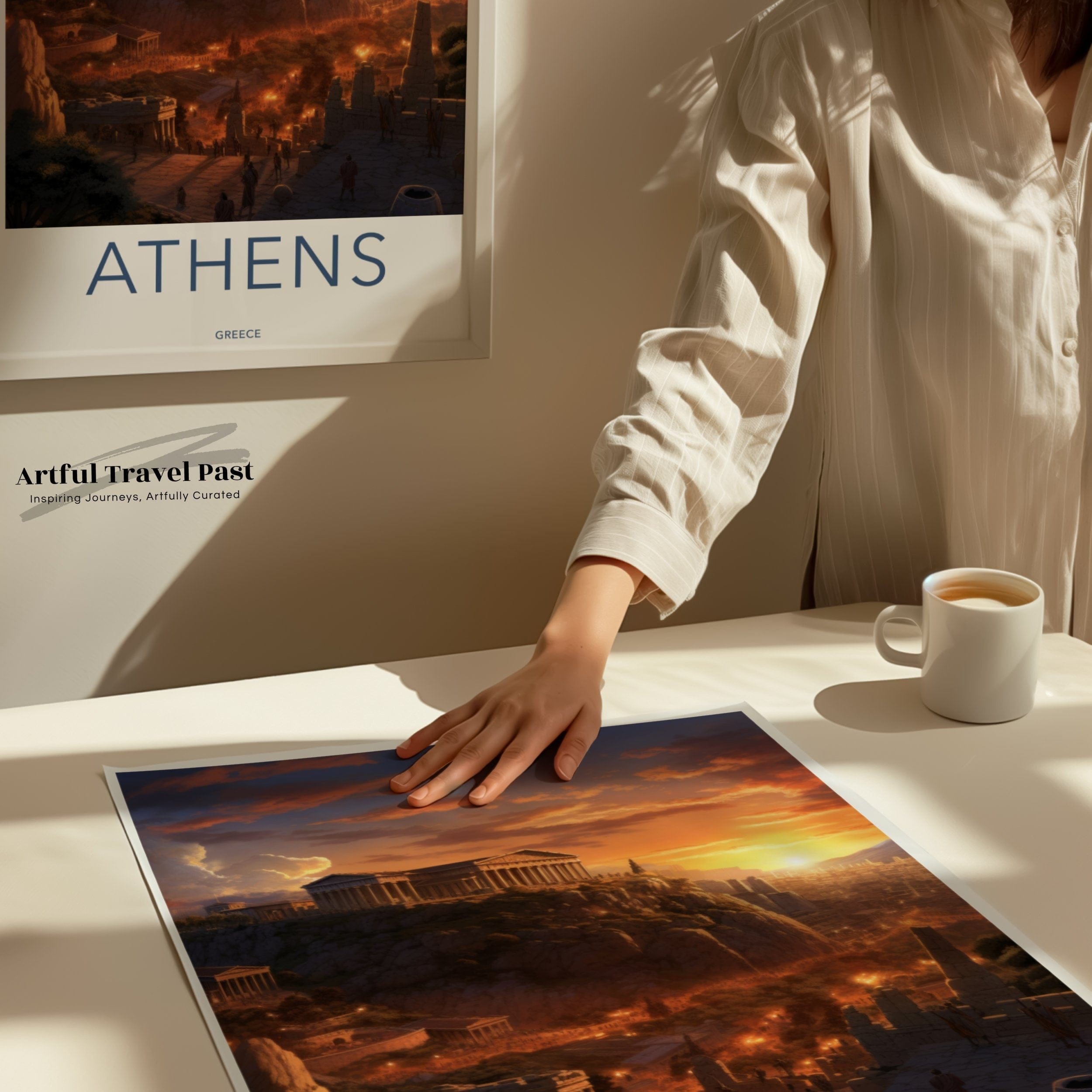 Wall Art Athens Poster | Scenic Acropolis Sunset | Greece Wall Art