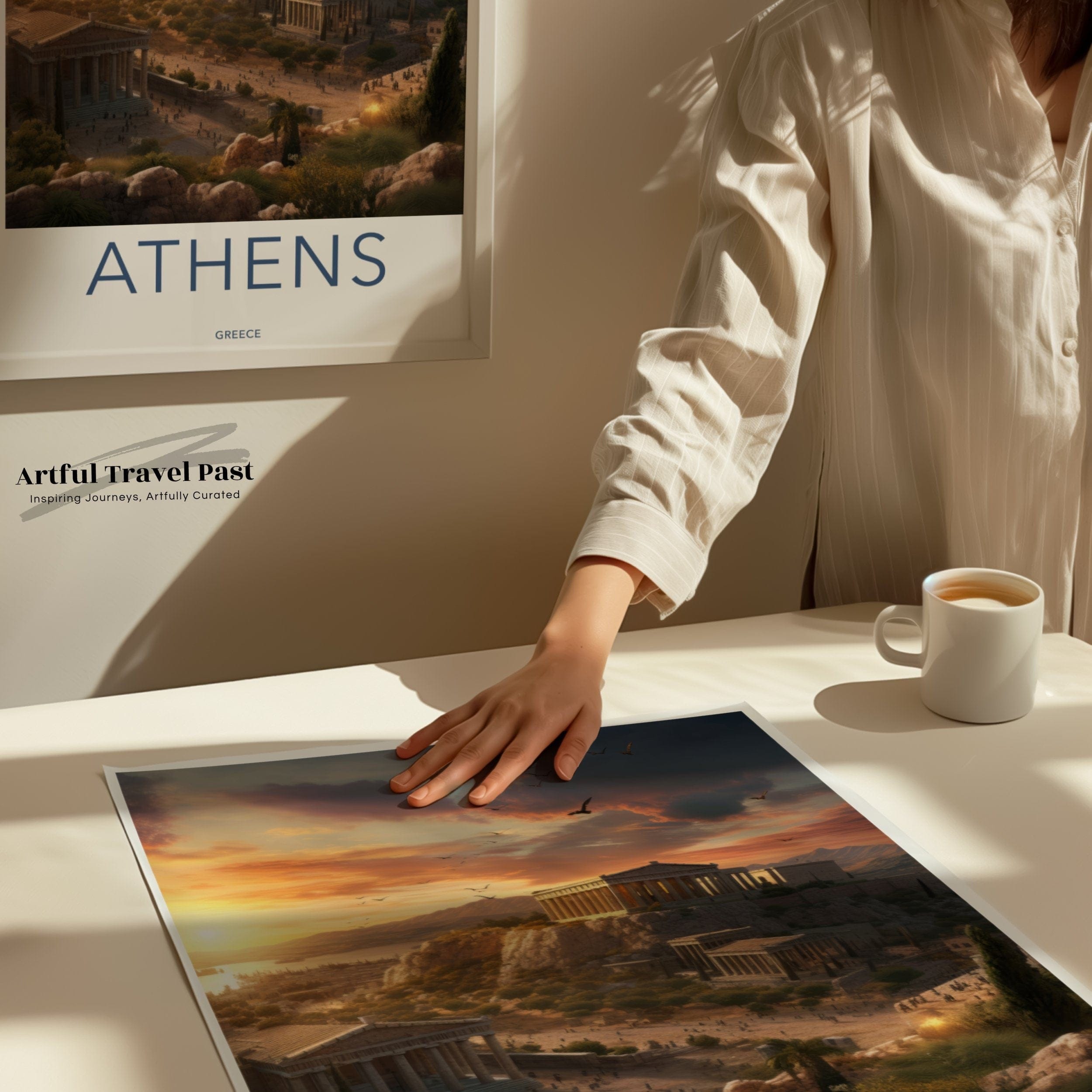 Wall Art Athens Poster | Sunset Acropolis | Greece Wall Art