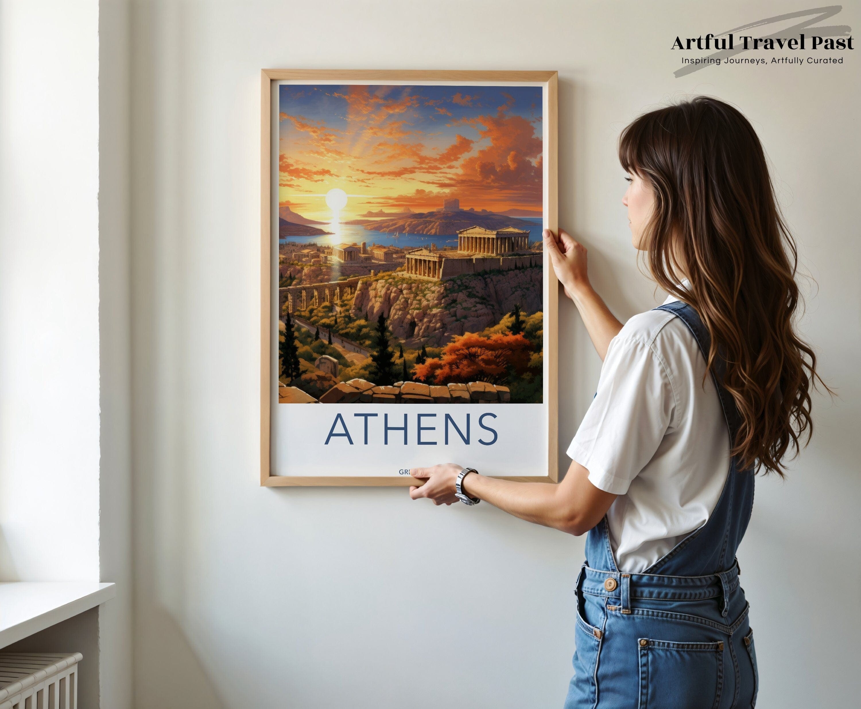 Wall Art Athens Poster | Ancient Ruins at Dusk | Greece Wall Art