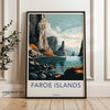 Faroe Islands Framed Poster, Beautiful Landscape Art, Coastal Views, Modern Wall Decor, Scandinavian Nature Print, Iconic Cliffs