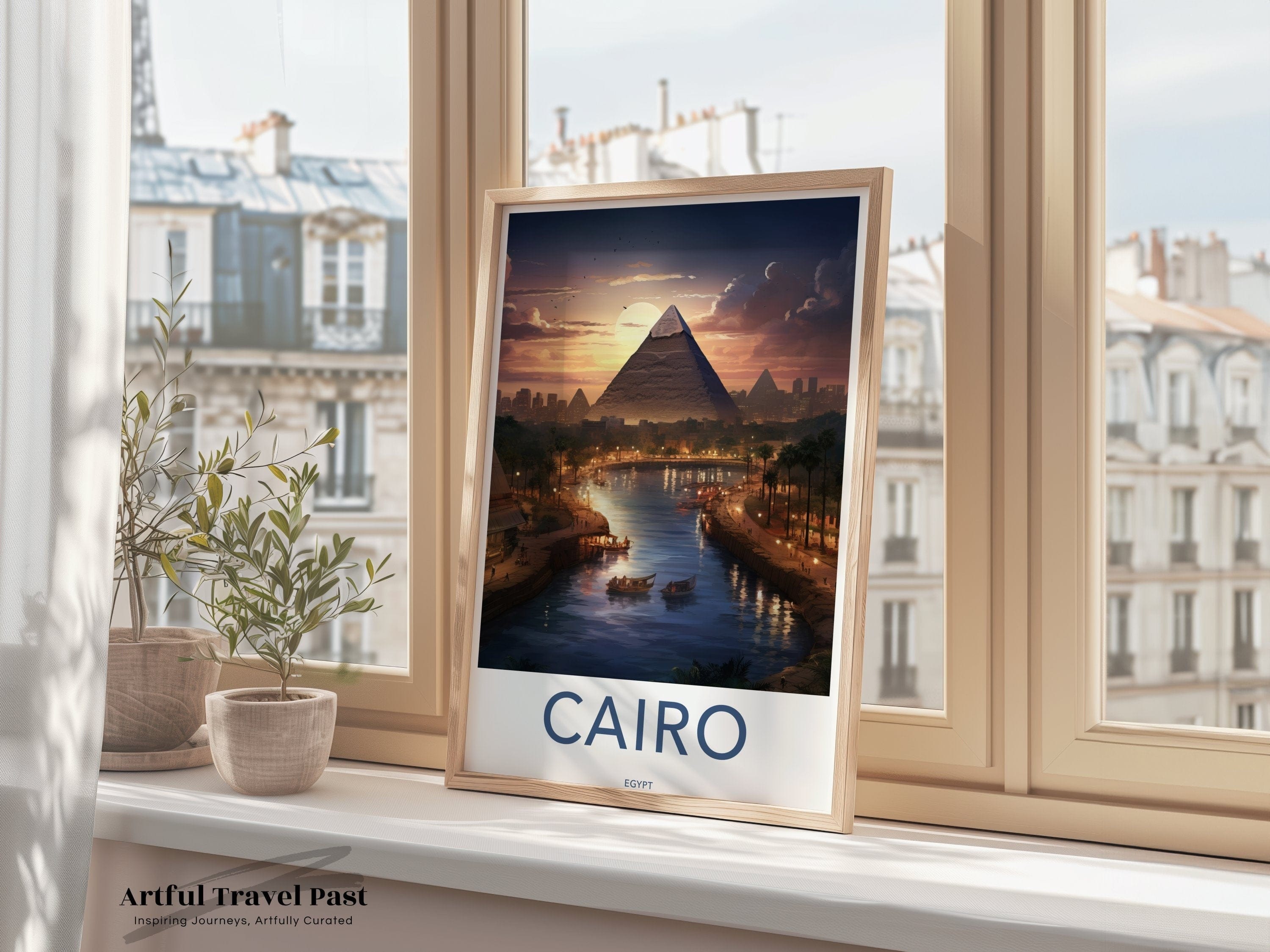 Wall Art Cairo Poster | Nile River Print | Egypt Wall Art