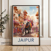 Jaipur Wall Art, India Cityscape Print, Architectural Wonders, Cultural Landmarks, Historical Jaipur, Elephant Street Scene