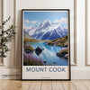 Mount Cook Wall Art Print, Nature Landscape Artwork, New Zealand Scenic Poster, Majestic Mountain View, Home Decor