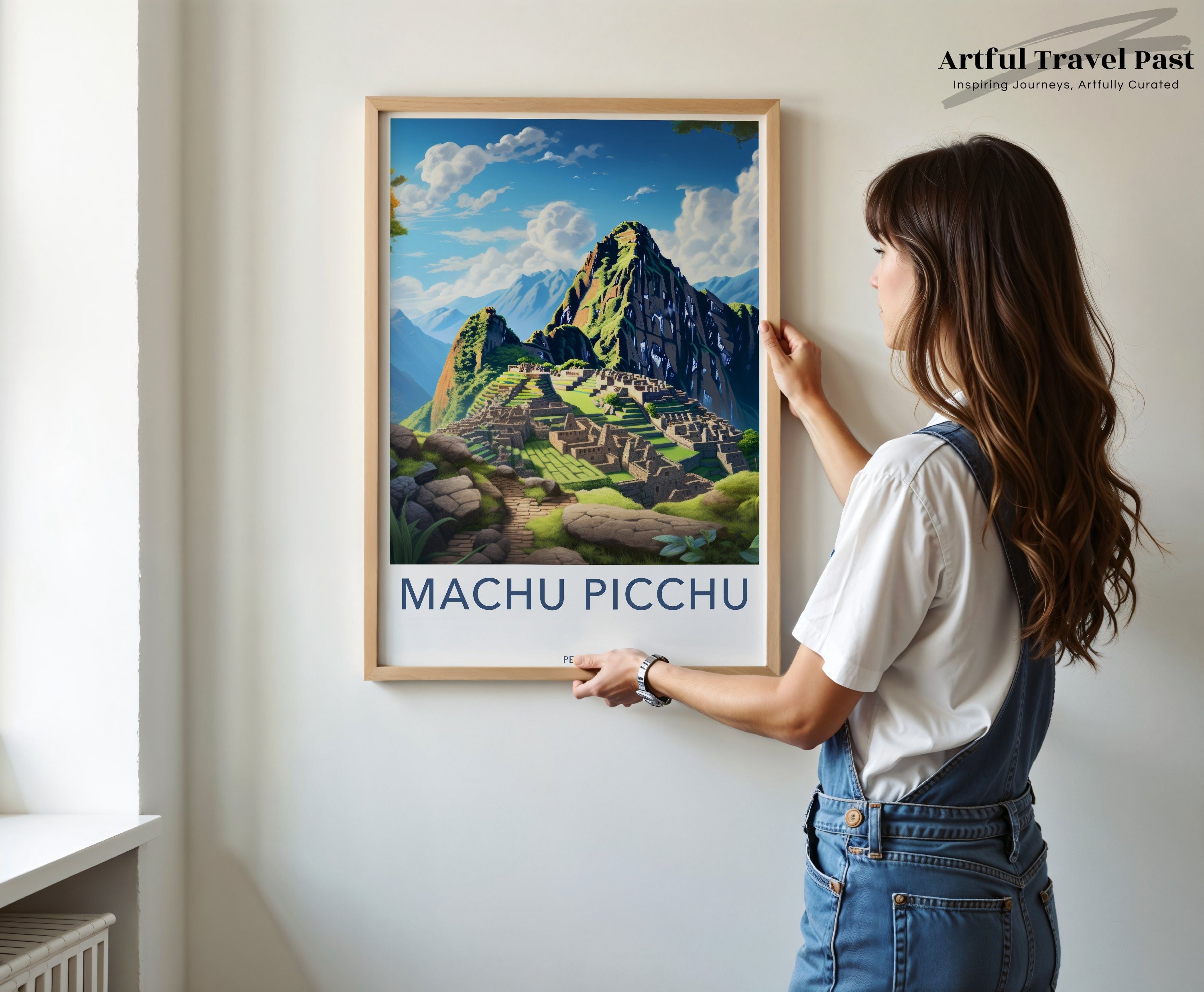 Machu Picchu Wall Art, Historical Peru Poster, Ancient Inca Citadel Print, Travel Destination Artwork, Scenic Andes Mountains Decor