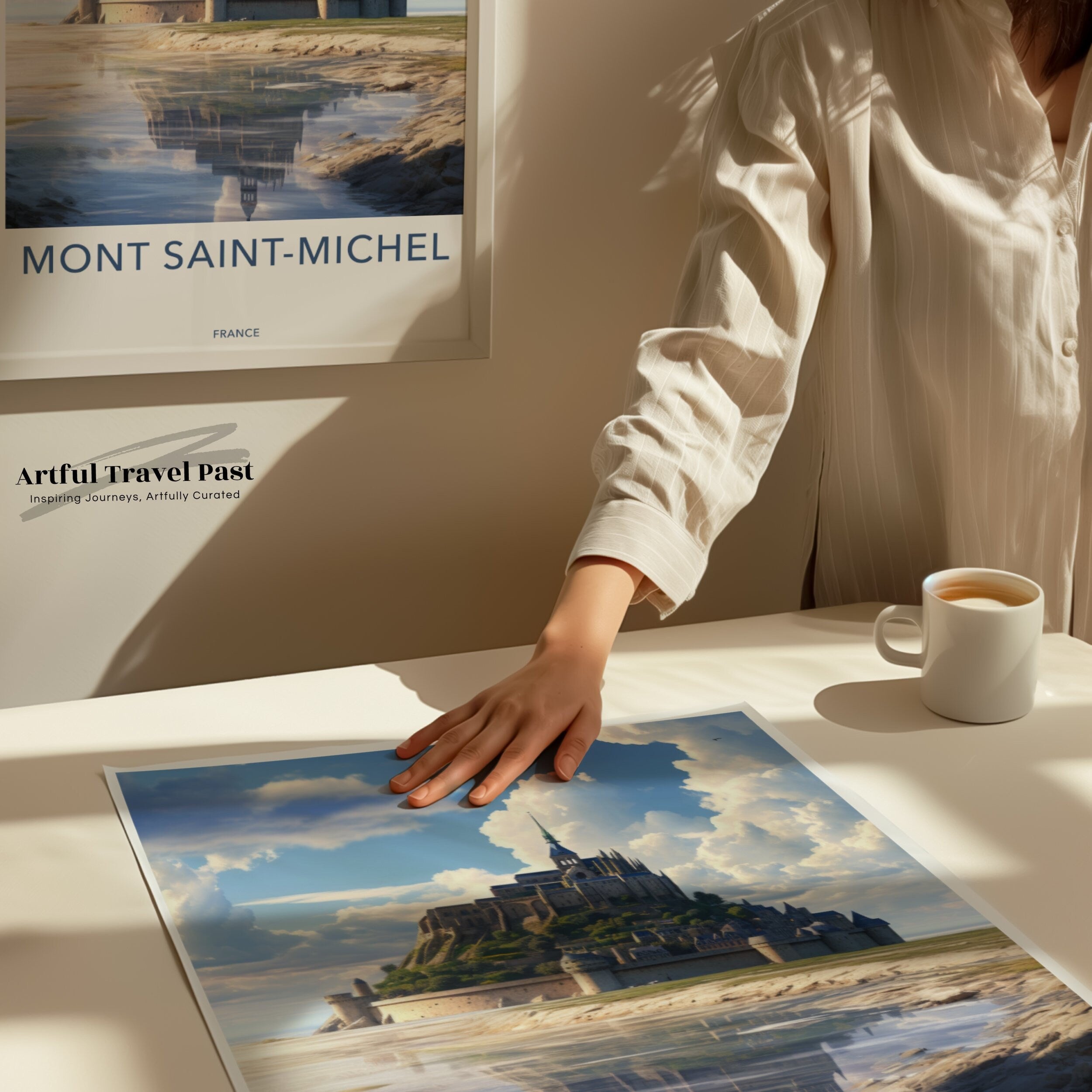 Mont Saint-Michel Wall Art, Historic French Landmark, Scenic Coastal Landscape, Castle Wall Decor, Travel Enthusiasts Gift