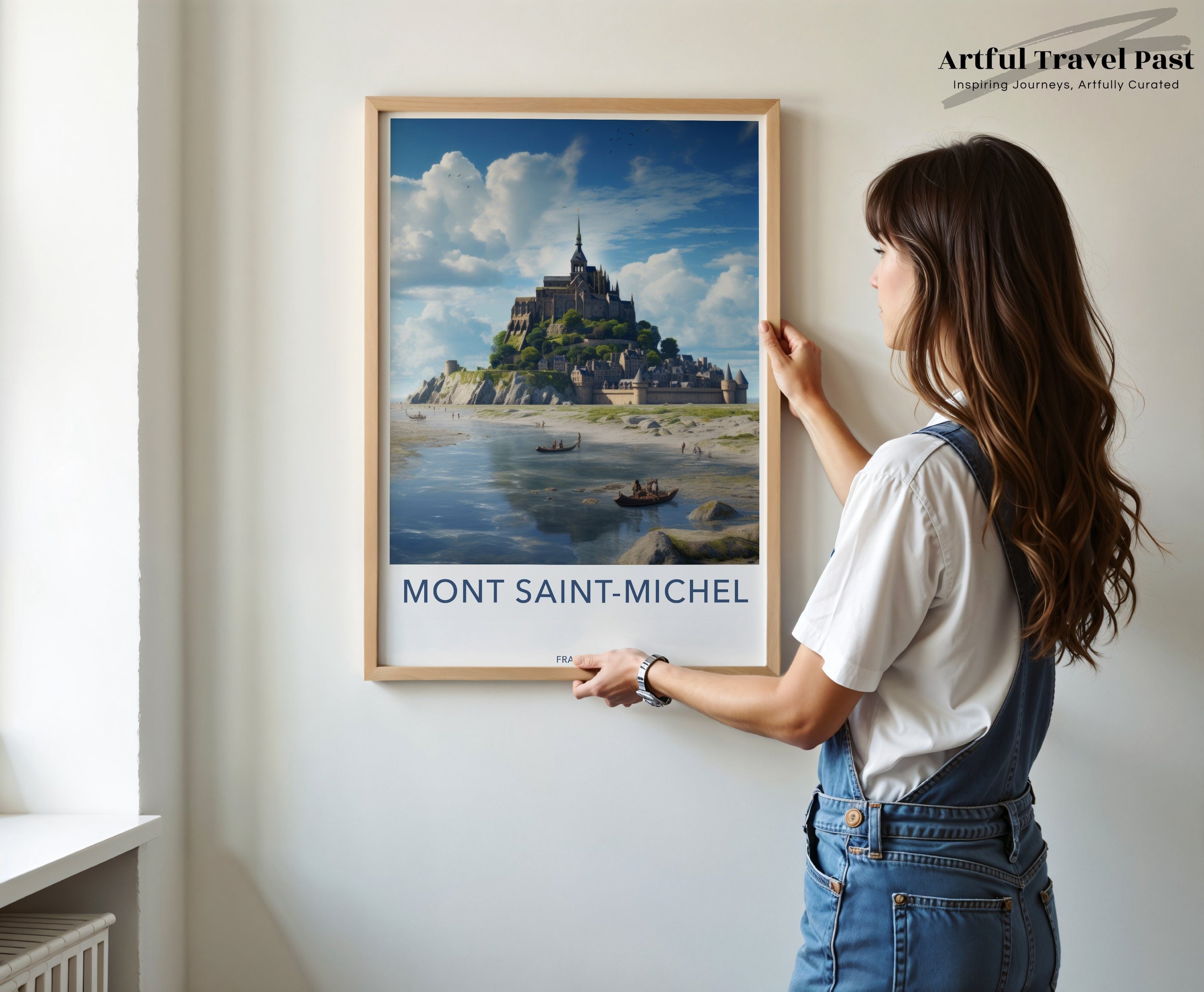 Mont Saint-Michel Wall Art, France Travel Poster, Historical Landmark Print, Scenic Coastal Decor, Medieval Architecture