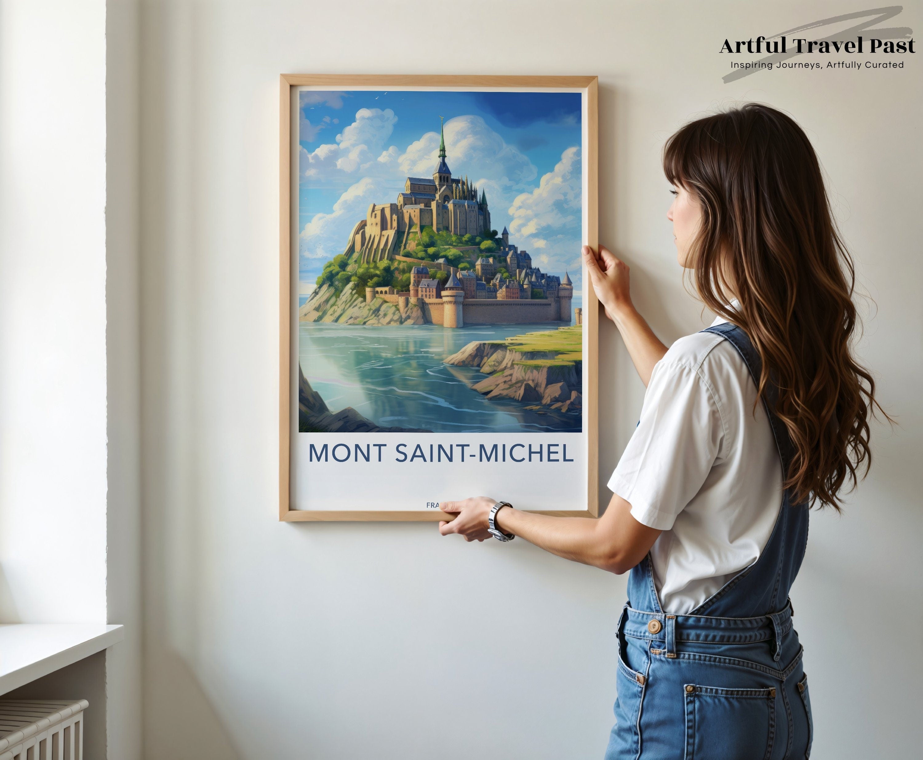 Mont Saint-Michel Wall Art Print, Historic French Island Abbey Decor, Coastal Castle Landscape, France Travel Poster, Architectural Wonder